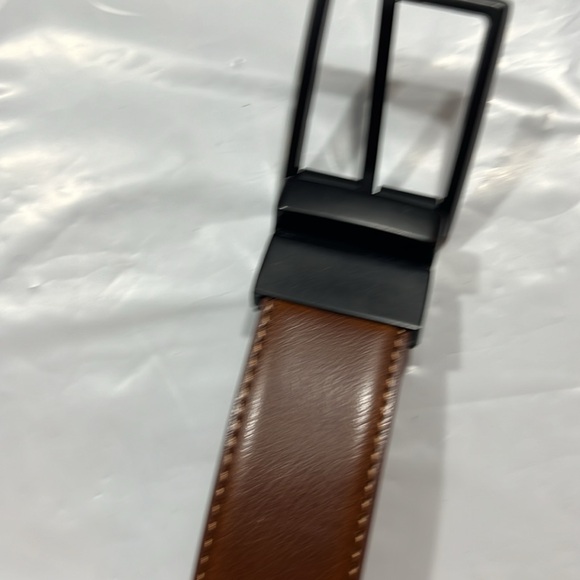 BELTOX FINE TAN/BROWN BELT black buckle Reversible SMOOTH LEATHER 46-50”, 120cm - Picture 5 of 8